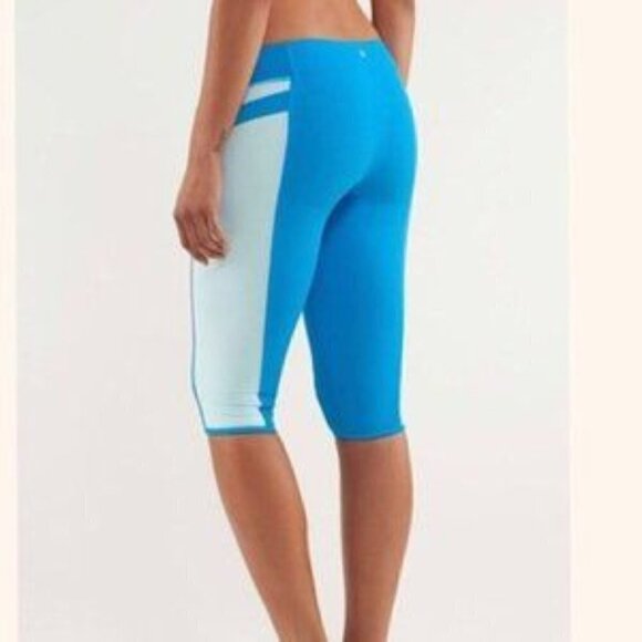 Lululemon Heat it up Ocean Blue Cropped leggings - Picture 3 of 8